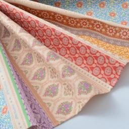 Tecido artesanal de retalhados para DIY, listras Boho exóticas, 100% algodão, impressão e tingimento estilo étnico, floral por meio metro - Image 3