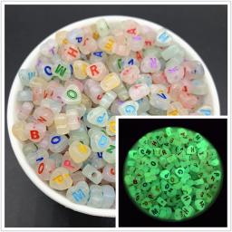 100 pçs/lote 7mm contas de letras luminosas forma oval acrílico espaçador contas para fazer jóias diy encantos pulseira colar acessórios - Image 2