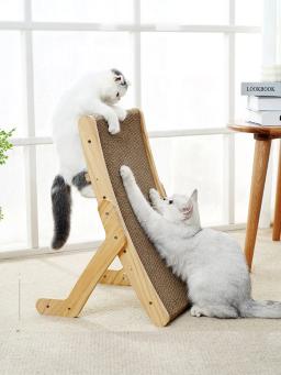 Cat Scratcher Board Frame de madeira, cama raspadores destacável, 3 em 1 arranhador, brinquedos anti-risco, treinamento, gatos de garra de moagem - Image 3