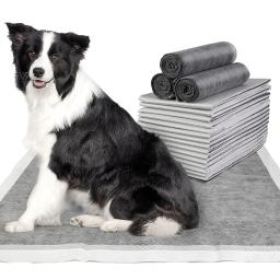 Fraldas Absorventes para Cães, Almofadas De Pee De Treinamento De Cachorro Descartáveis, Quick Dry, Esteira De Superfície De Carvão De Bambu, Almofada Limpa, 100 PCs, 50 PCs, 40 PCs, 20PCs - Image 1