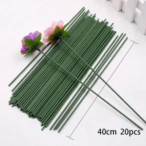 Seda Premium Verde com Fio de Ferro para Arranjos Florais - 20 Peças Perfeitas para Decoração de Natal e DIY