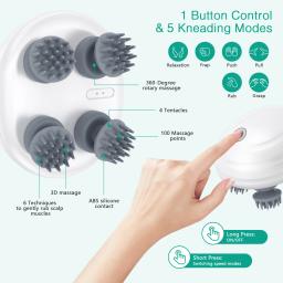 ORIA-Elétrica Handheld Pet Massageador, Cães e Gatos Cabeça Scratcher, Cuidados de Saúde, Relaxe com 8 Cabeças Destacáveis, Pet Shop - Image 5