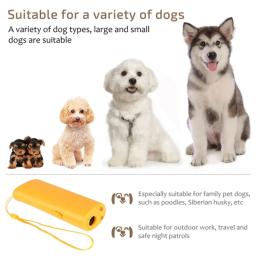 Ultrasonic Dog Repeller, Anti Latido Dispositivo, Stop Bark Controle, Suprimentos de Treinamento com Lanterna LED, 3 em 1 - Image 6