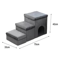 Escada dobrável para cães com camas altas para cães Escada de escalada confortável Resistente ao desgaste Pet durável, 3 escadas para cães - Image 6