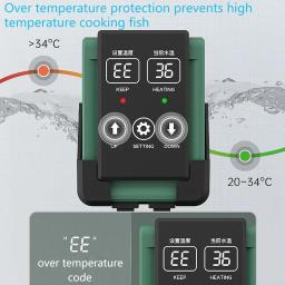 Aquecedor De Tanque De Peixes De Aquário, Display De Temperatura LED, Haste De Aquecimento De Água Ajustável, Temperatura Constante Automática, 1200W - Image 4