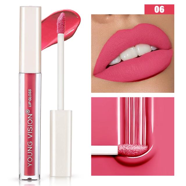 Seis Cores de Batom Líquido Matte: Maquiagem de Longa Duração e À Prova d'Água com Acabamento Glossy