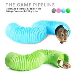 Túnel de jogo dobrável para pequenos animais, gaiola de hamsters, pequenos brinquedos, tubo extensível, cobaia, ouriços, holandês, ratos, hamsters - Image 1