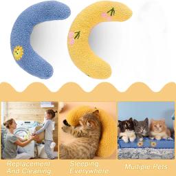Almofada em forma de U para animais, travesseiro para cães e gatos, proteger a coluna cervical, macio e confortável, filhotes e cama de gato, brinquedo - Image 3