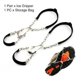 Ao ar livre gelo gripper neve antiderrapante escalada crampons grampos garras de corrente apertos botas sapato capa para s caminhadas inverno - Image 3