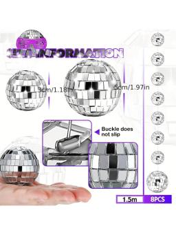 Conjunto de 8 bolas para decoração de festa, mini-discoteca, casamento, dança, festival de música, aniversário - Image 4