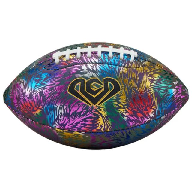 Bola de Rugby Reflexiva Tamanho 3/6/9 - Fluorescente Luminosa em Couro PU para Treinamento e Jogo Padrão Americano