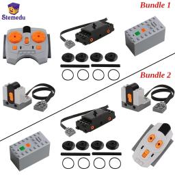 Kit de trilhos de trem, blocos de construção, funções de energia moc, peças, caixa de bateria do motor, receptor de controle remoto de velocidade infravermelha para legoeds - Image 1