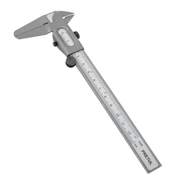 Calibrador Vernier Metálico de Alta Precisão 0-120mm para Medição em Carpintaria e Projetos DIY