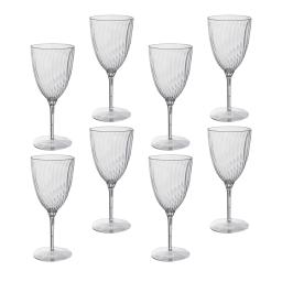 Conjunto de copos de vinho descartáveis, 8 peças, 2 copos de champanhe para festa, copos de vinho, copos de plástico descartáveis - Image 4