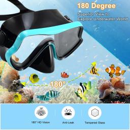 Conjunto de snorkel para adultos, vidro temperado profissional, equipamento de mergulho panorâmico, kit de treinamento de natação - Image 2