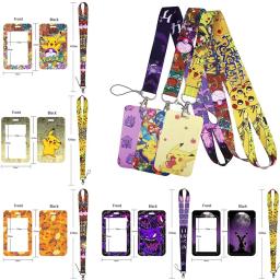 Titular do cartão com design pikachu, cordão de pescoço para chave, crachá, titular do cartão de identificação, acessórios de moda, presentes - Image 1