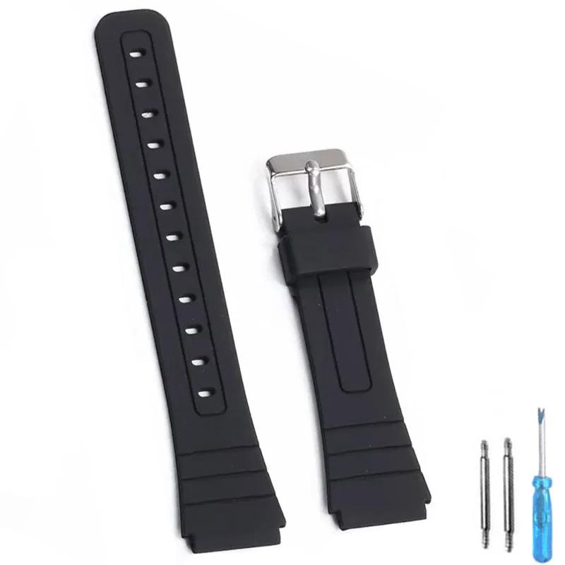 Pulseira de relógio de silicone para casio f91w W-800H 18mm para w800h sgw400 f91w f84 f105/108 a158/168 ae1200/1300 pulseira de pulso masculina macia - Image 1