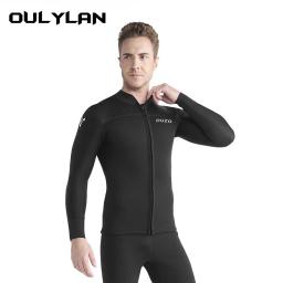 Oulylan 3mm Neoprene Manga Comprida Homens Divididos Jaqueta De Mergulho Quente Protetor Solar Natação Surf Mergulho Profundo Wetsuit Top - Image 4