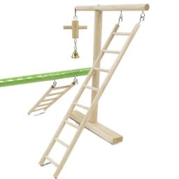 Escadas de madeira Swing Scratcher para pássaros, escada de escalada de poleiro, gaiola de pássaros, hamsters, brinquedos papagaio, suprimentos para animais pendurados, 3, 4, 5, 6, 1Pc - Image 6