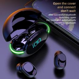 Fones de ouvido esportivos sem fio bluetooth, redução de ruído, impermeável, jogos, esports, display digital móvel, novo, TWS, Y80 - Image 1