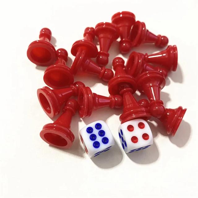 Conjunto de 16 Damas de Plástico para Xadrez e Jogos de Tabuleiro - Marcadores de Mesa 2.5x1.6cm, Inclui 2 Peças Extras