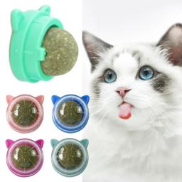 Natural Catnip gato rotativo parede bola brinquedos, lambendo lanches, nutrição saudável bola, limpeza dos dentes brinquedo, Pet fornecimentos - Image 1