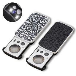Lupa de jóias com luz UV LED, lupa de bolso deslizante, lente óptica para moedas e selos de diamantes, 30X, 60X, 90X - Image 1