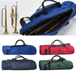 Leve instrumento de sopro trompete chifre carregando Gig Case, pano Oxford, resistente à água Zipper, acolchoado sacos de ombro ajustáveis - Image 1
