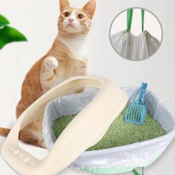10 pçs portátil gato caixa de lixo saco de filtro grande gato filhote de cachorro sacos resíduos engrossar casa limpo saco de lixo para gato toalete pet suprimentos - Image 3
