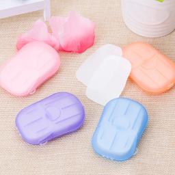 Portátil Banheiro Fatias de Sabão, Banho Mão Lavar Fatia Folhas, Viagem Scented Espuma Sabão Papel, Banho Comprimidos Limpos, 20Pcs - Image 1
