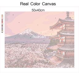 Huacan-pintura de paisagem por número, desenho em tela, cenário, pintado à mão, presente de arte, fotos para decoração - Image 3