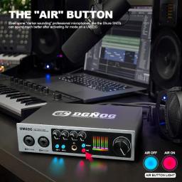 Interface de áudio USB DGNOG 32bit/768khz Carta de som de gravação USB-C para estúdio de guitarra Singing Streaming UM22C - Image 4