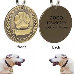 Etiqueta personalizada da identificação do animal de estimação da identificação do cão gravado tag da identificação do cão para cães gatos anti-lost - Image 2