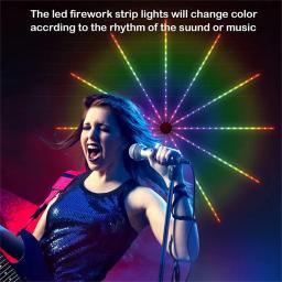 Fogos de artifício led luzes tira rgb meteoro firework lâmpada bluetooth controle app para festa de natal casamento quarto decoração da parede - Image 4