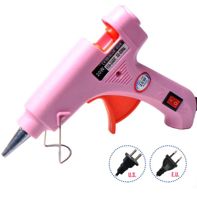 Pistola de Cola Quente Mini 20W para DIY e Reparos em Casa - Ferramenta Industrial Resistente ao Calor com Varas de 7mm