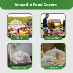 Tampas de comida para piquenique para fora, malha, Pop Up Fine Fly Net para frutas, Tela dobrável, Tenda de comida guarda-chuva, 17 ", 3 pacotes, 6 pacotes, 12 pacotes - Image 3