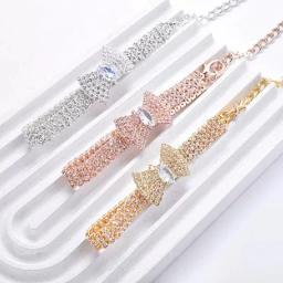 Ajustável Pet Colar com Diamante Zircão Osso Pingente, Luxo Metal Cobre Filhote de Cachorro Coleiras, Cão Suprimentos, Coleira Jóias, Gato - Image 5