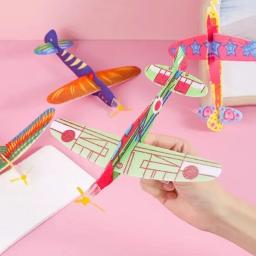2 pçs 3d mão jogar voando planador aviões espuma diy avião festa enchimentos crianças fontes de festa presente modelo brinquedos jogo - Image 3