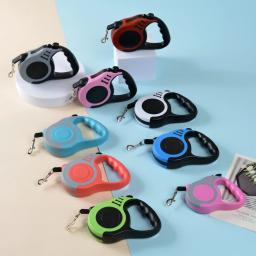 Trela retrátil automática para cão e gato, 3m, 5m, para pequeno, médio, grande, ao ar livre, caminhadas, nylon, para bulldog, chihuahua - Image 5