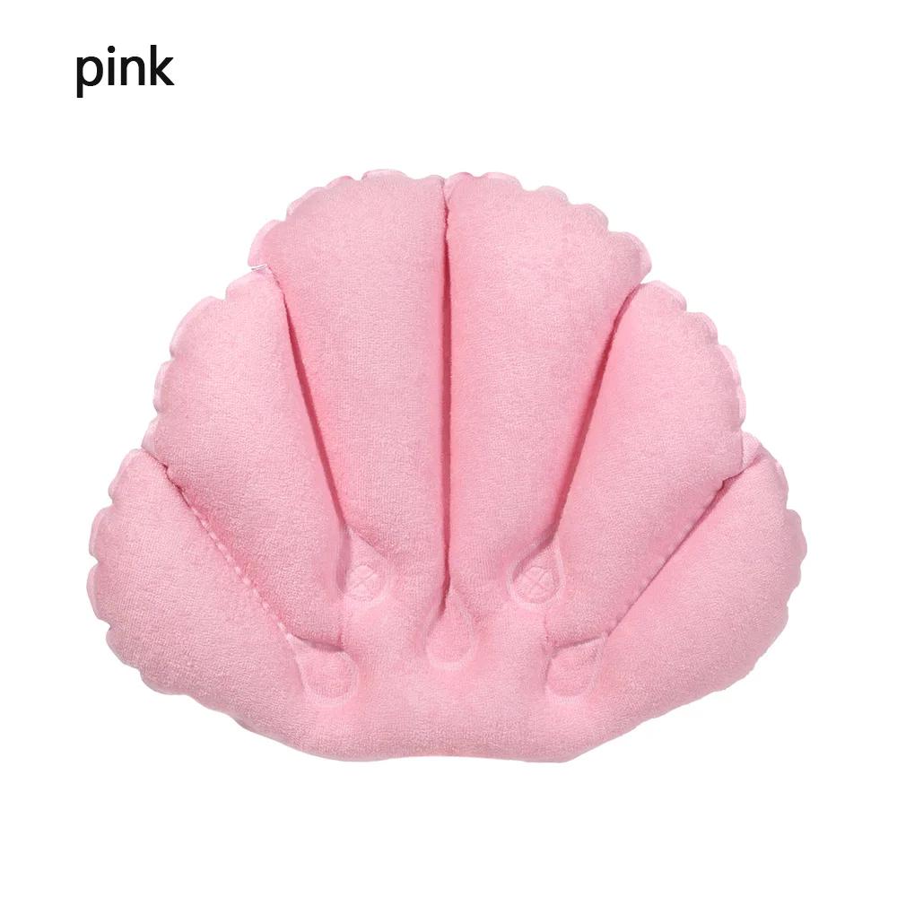 Em Forma de Ventilador Inflável Travesseiro De Banho com Ventosas, Suave Spa Suporte Do Pescoço, Travesseiro De Banheira, Acessórios De Banho, 1Pc - Image 1