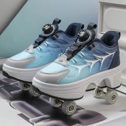 Patins infantis profissionais, patins artísticos para meninos e meninas, sapatos de rodas ao ar livre, linha dupla, 4 rodas, novo - Image 4