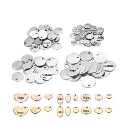Encantos de Aço Inoxidável para Fazer Jóias, Tag De Cão Redondo, Estampagem Em Branco, Pingentes para Colares Personalizados, DIY, 6-30mm, 10-50Pcs - Image 1