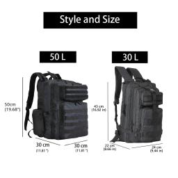 Syzm 50l ou 30l tático mochila saco de caça molle mochila para homens caminhadas ao ar livre saco de pesca com suporte garrafa - Image 6