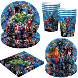 The Avengers Superhero Theme Birthday Party Supplies Kit para Kid, Paper Cup, Guardanapos, Pratos, Talheres, Balões, Decoração - Image 2