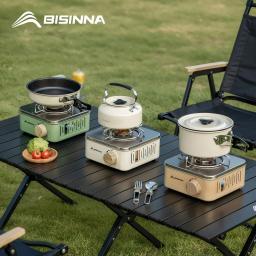 BISINNA-Fogão a Gás de Acampamento, Alto Poder de Fogo, Forno Portátil para Cassetes, Queimador a Gás Exterior, Acampamento para Piquenique, 2800W - Image 6