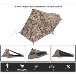 Única pessoa camuflagem verde caminhadas barraca, ao ar livre Camping equipamentos esportivos, pirâmide impermeável montanhismo, pólo de alumínio - Image 6