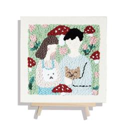 Amantes punch agulha bordado kits para iniciantes fio macio perfurador agulha bordado kit diy artes artesanato needlework decoração da sua casa - Image 6