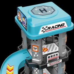 Estacionamento para construção de vagões ferroviários para crianças, Aventura Racing Rail Car Toys, Montagem do cérebro, Brinquedos interativos para carros ferroviários Garage Track - Image 2