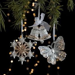 Simulação acrílica Pingentes de gelo, ornamento pendurado, enfeites de bola, Decorações de Natal para casa, Ano Novo 2024 - Image 2