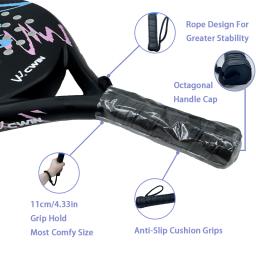 Camewin raquete de remo adulto profissional fibra carbono macio eva rosto raquete de tênis com saco de remo capa 2024 novo - Image 2